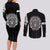 Skull Couples Matching Long Sleeve Bodycon Dress and Long Sleeve Button Shirts Chief Skeleton - Wonder Print Shop