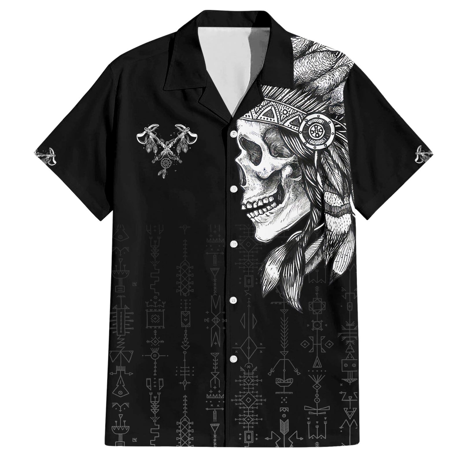 Skull Hawaiian Shirt Chief Skeleton - Wonder Print Shop