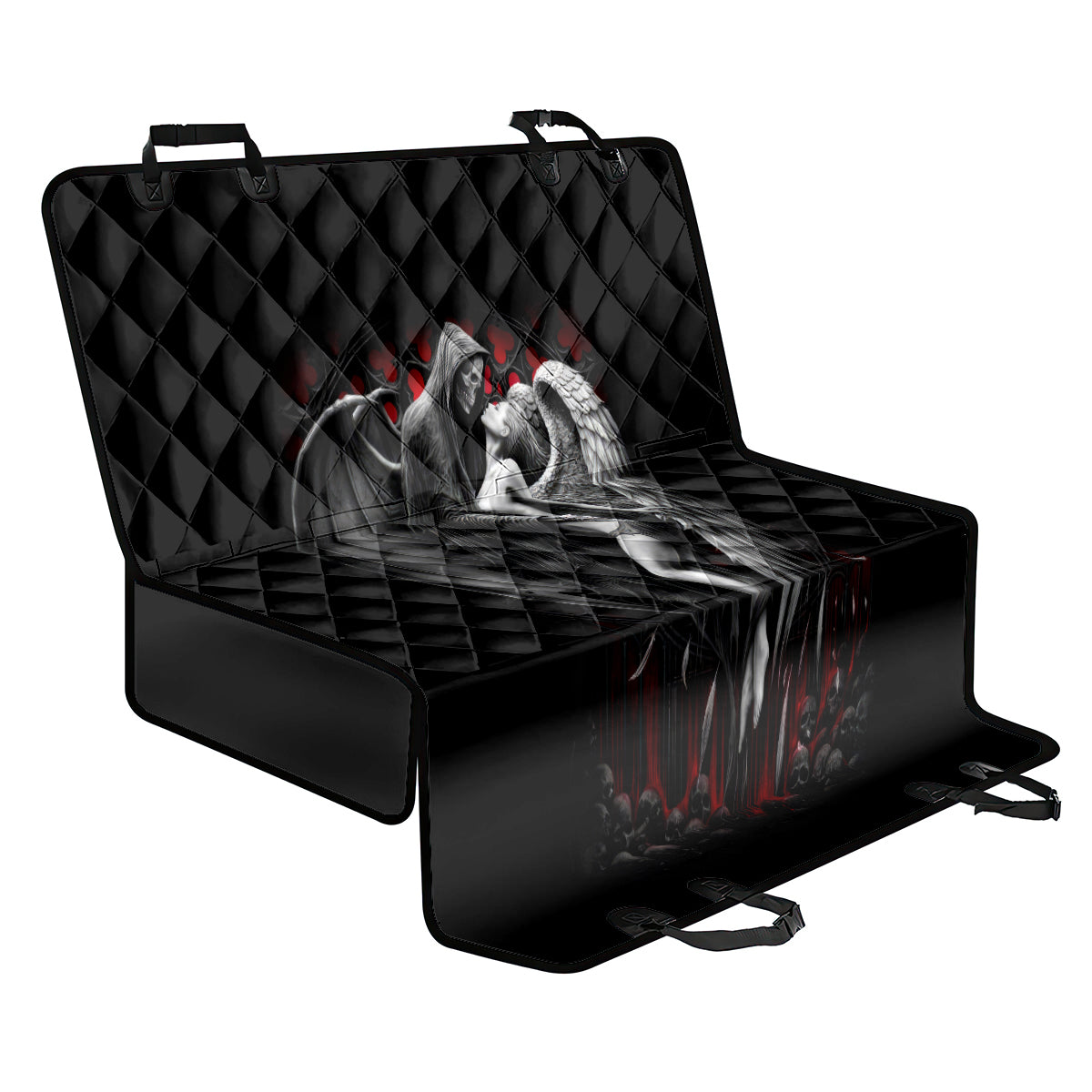 Skull Back Car Seat Cover Death Angel In Love - Wonder Print Shop