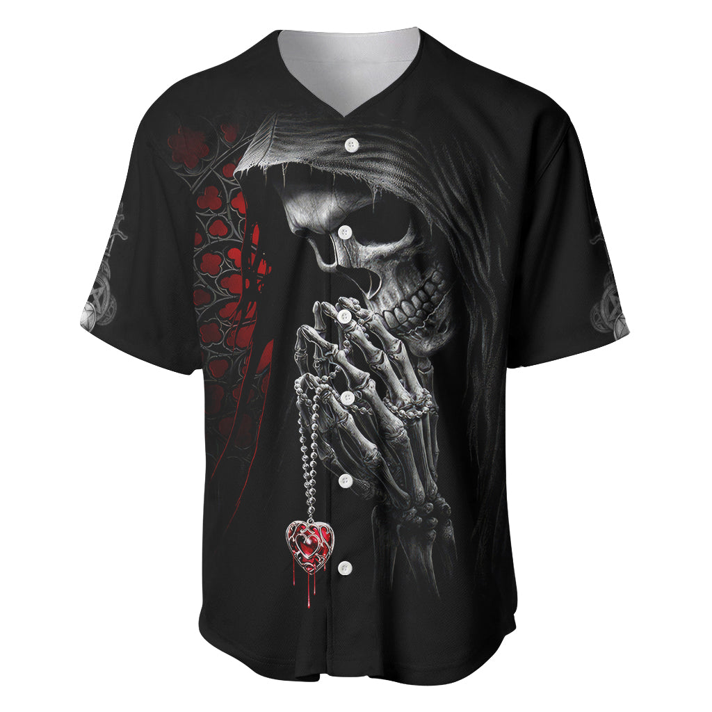 Skull Baseball Jersey Death Angel In Love - Wonder Print Shop