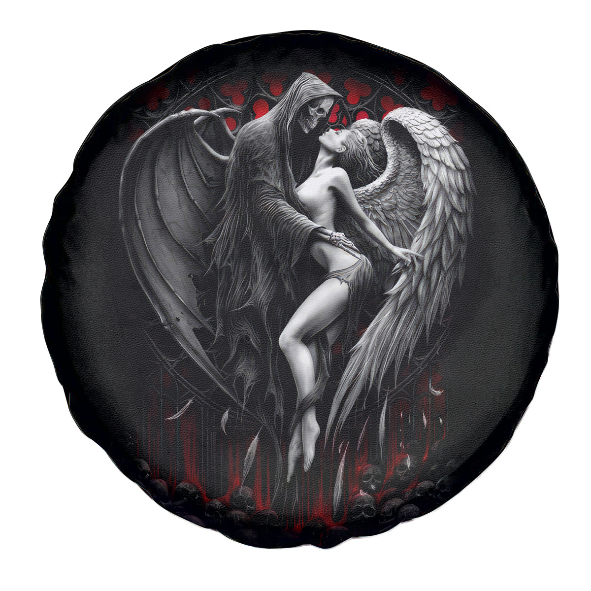 Skull Spare Tire Cover Death Angel In Love - Wonder Print Shop