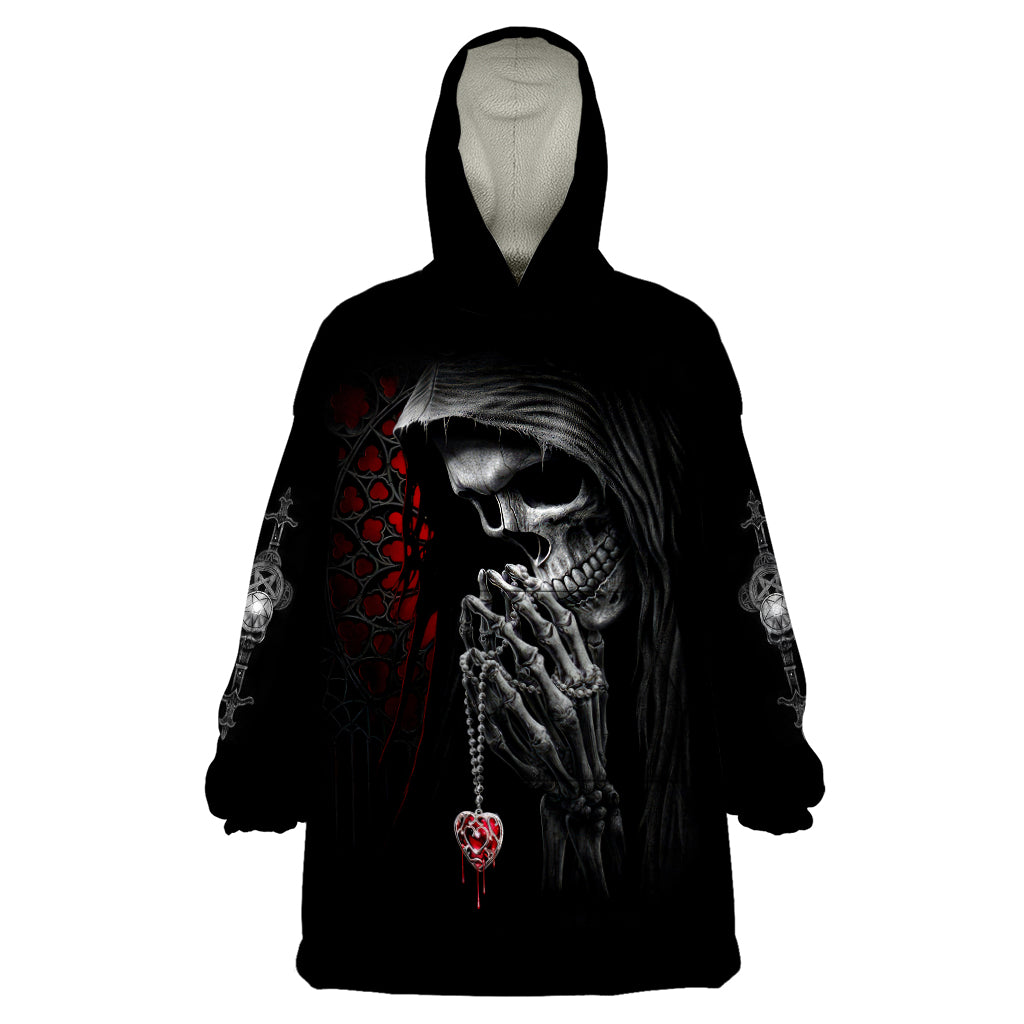 Skull Wearable Blanket Hoodie Death Angel In Love DT01