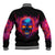 Skull Baseball Jacket Purple Skull Fire - Wonder Print Shop