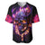 Skull Baseball Jersey Purple Skull Fire - Wonder Print Shop