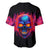 Skull Baseball Jersey Purple Skull Fire - Wonder Print Shop