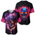 Skull Baseball Jersey Purple Skull Fire - Wonder Print Shop