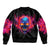 Skull Bomber Jacket Purple Skull Fire - Wonder Print Shop