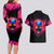 Skull Couples Matching Long Sleeve Bodycon Dress and Hawaiian Shirt Purple Skull Fire - Wonder Print Shop