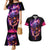 Skull Couples Matching Mermaid Dress And Hawaiian Shirt Purple Skull Fire - Wonder Print Shop