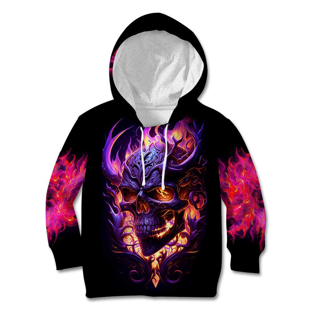 Skull Kid Hoodie Purple Skull Fire - Wonder Print Shop