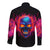 Skull Long Sleeve Button Shirt Purple Skull Fire - Wonder Print Shop