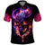 Skull Polo Shirt Purple Skull Fire - Wonder Print Shop