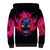 Skull Sherpa Hoodie Purple Skull Fire DT01