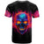 Skull T Shirt Purple Skull Fire DT01