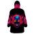 Skull Wearable Blanket Hoodie Purple Skull Fire DT01