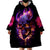 Skull Wearable Blanket Hoodie Purple Skull Fire DT01