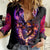 Skull Women Casual Shirt Purple Skull Fire - Wonder Print Shop