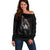 Skull Off Shoulder Sweater Death Angel And Da de Muertos Girl - Wonder Print Shop