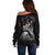 Skull Off Shoulder Sweater Death Angel And Da de Muertos Girl - Wonder Print Shop