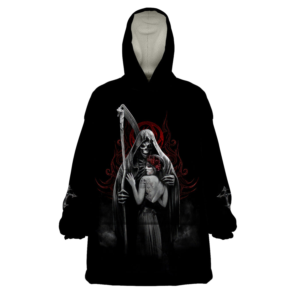 Skull Wearable Blanket Hoodie Death Angel And Da de Muertos Girl DT01