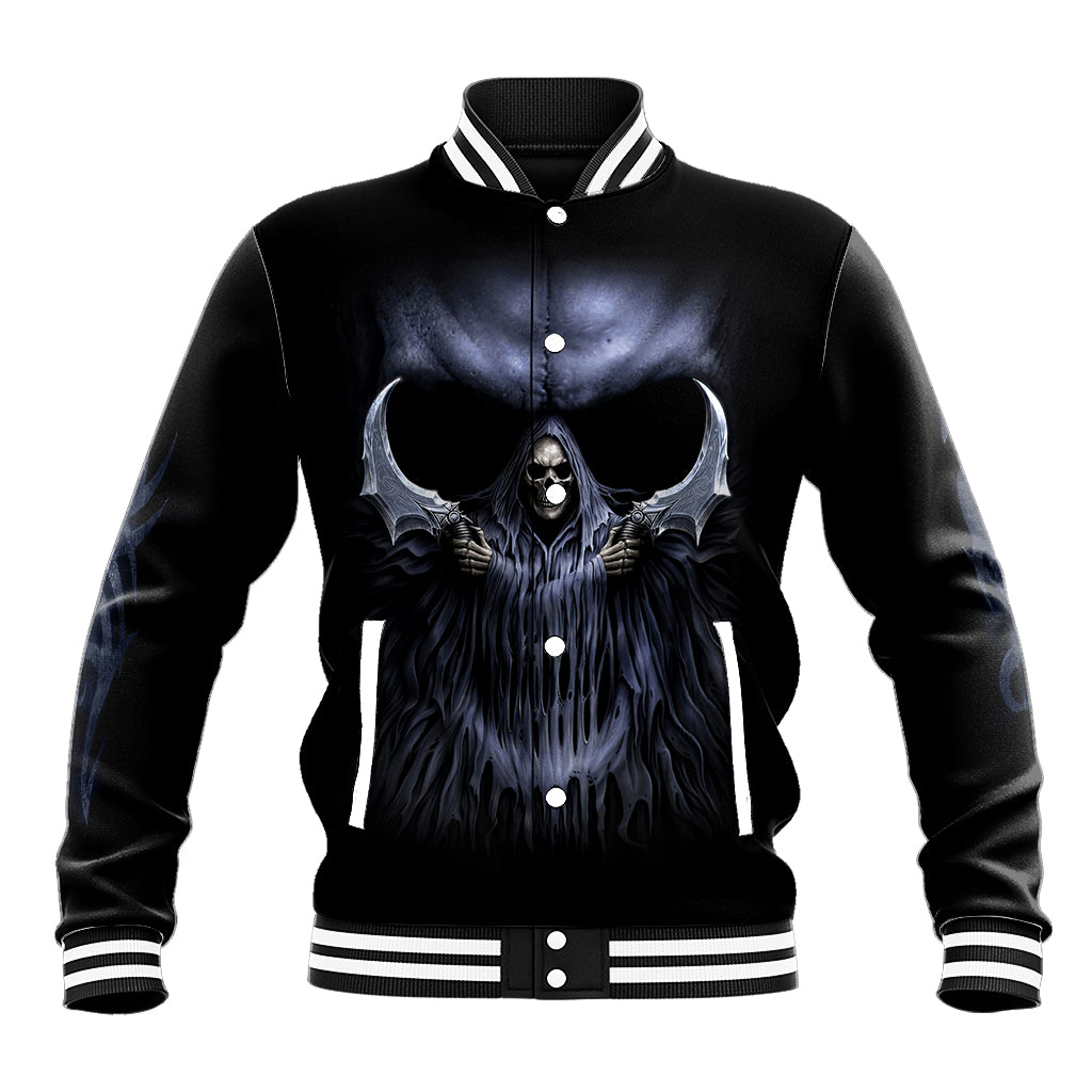 Skull Baseball Jacket Purple Death Reaper - Wonder Print Shop