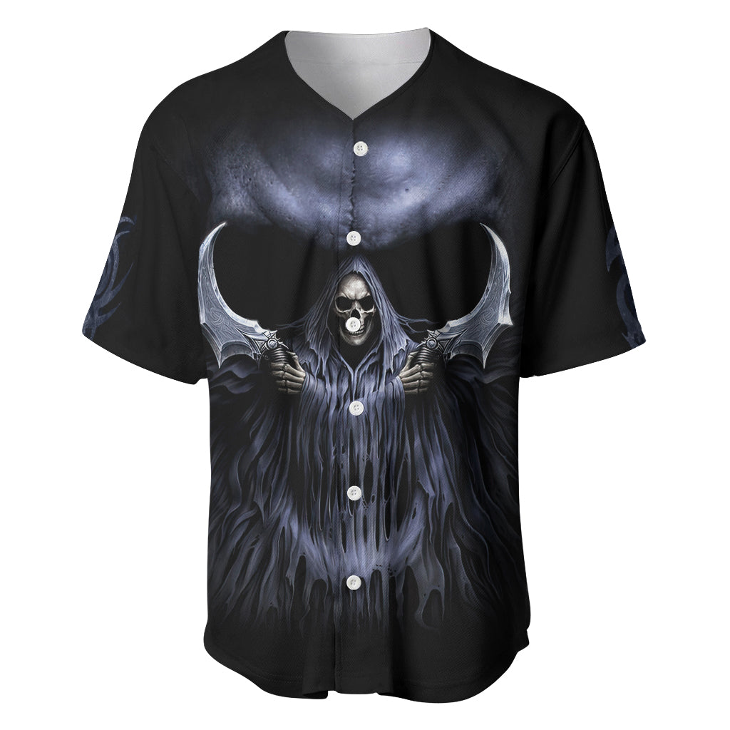 Skull Baseball Jersey Purple Death Reaper - Wonder Print Shop