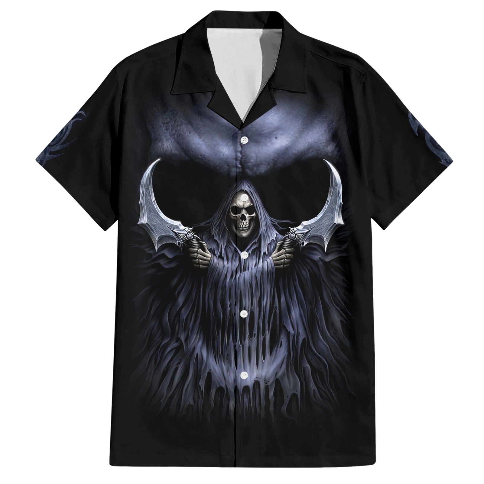 Skull Hawaiian Shirt Purple Death Reaper - Wonder Print Shop