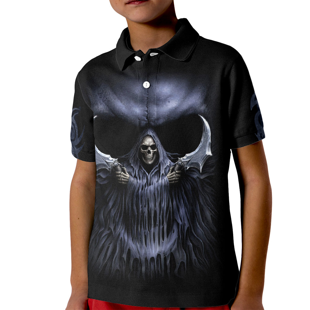 Skull Kid Polo Shirt Purple Death Reaper - Wonder Print Shop