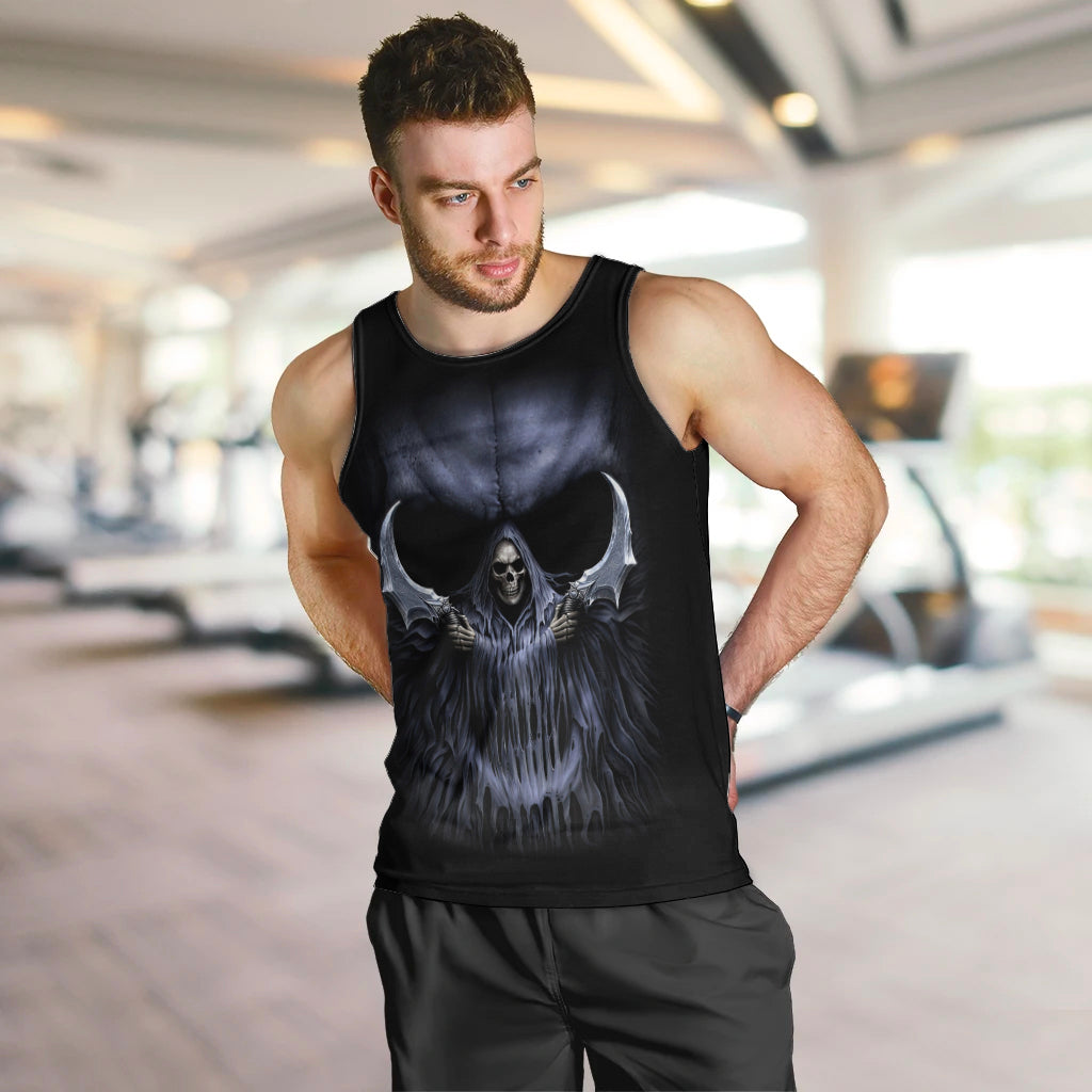 Skull Men Tank Top Purple Death Reaper DT01