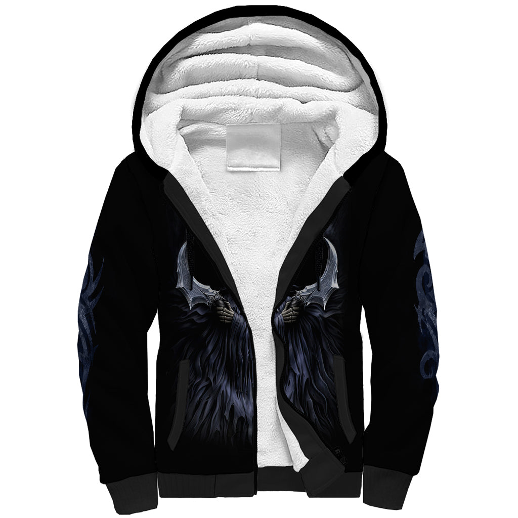 Skull Sherpa Hoodie Purple Death Reaper DT01