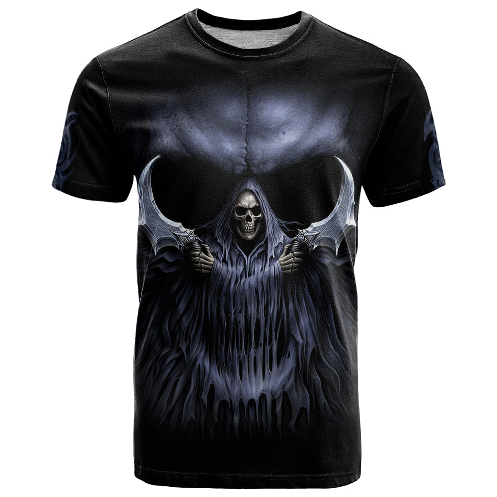 Skull T Shirt Purple Death Reaper DT01