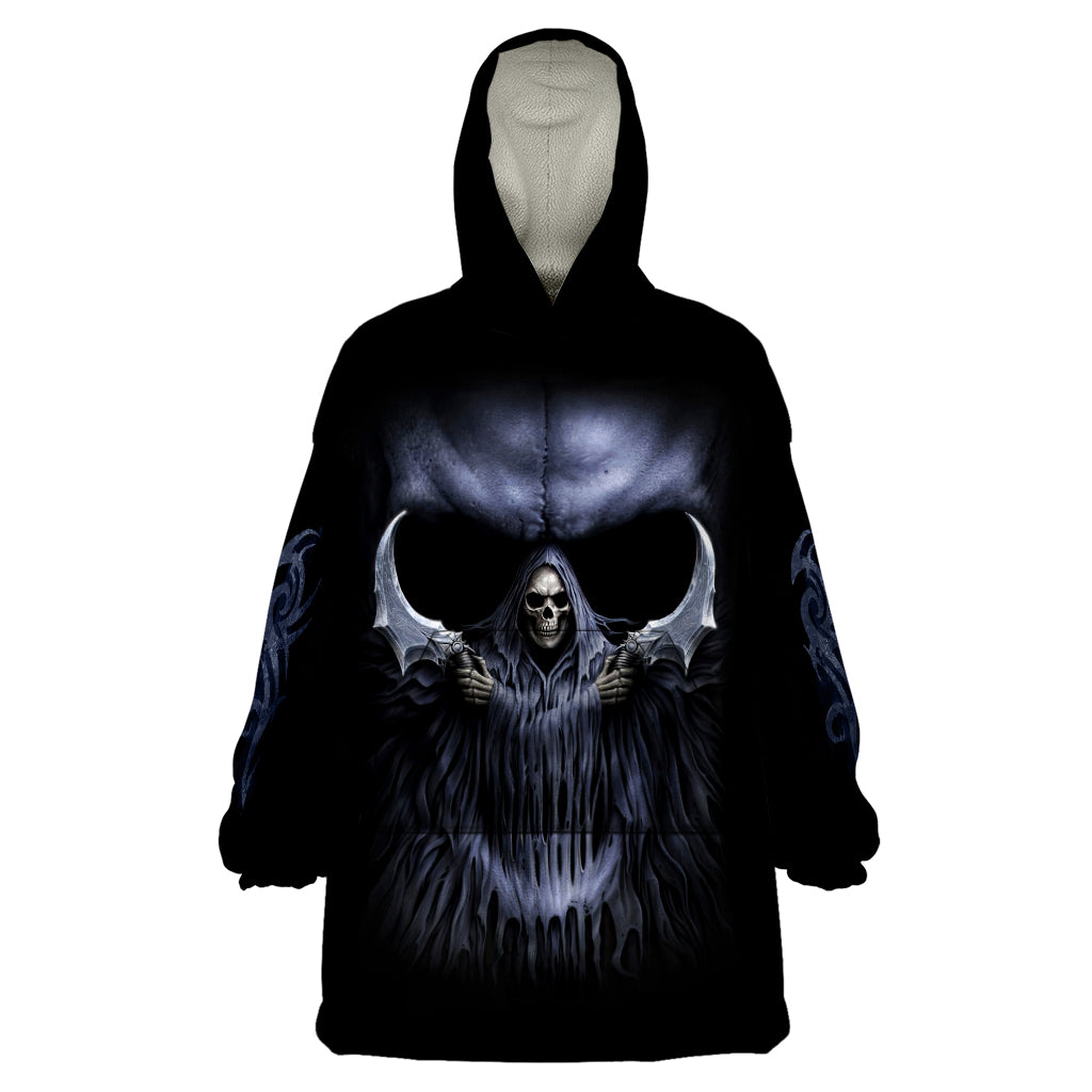 Skull Wearable Blanket Hoodie Purple Death Reaper DT01