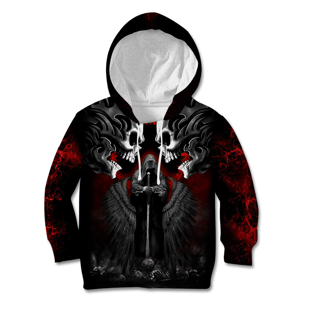 Skull Kid Hoodie Double Skull And Death Angel - Wonder Print Shop