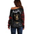 Skull Off Shoulder Sweater Double Skull And Death Angel - Wonder Print Shop