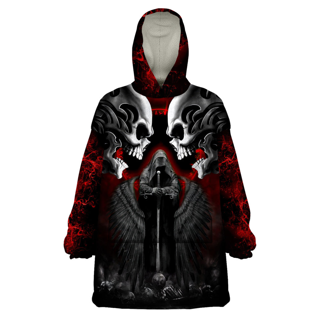 Skull Wearable Blanket Hoodie Double Skull And Death Angel DT01