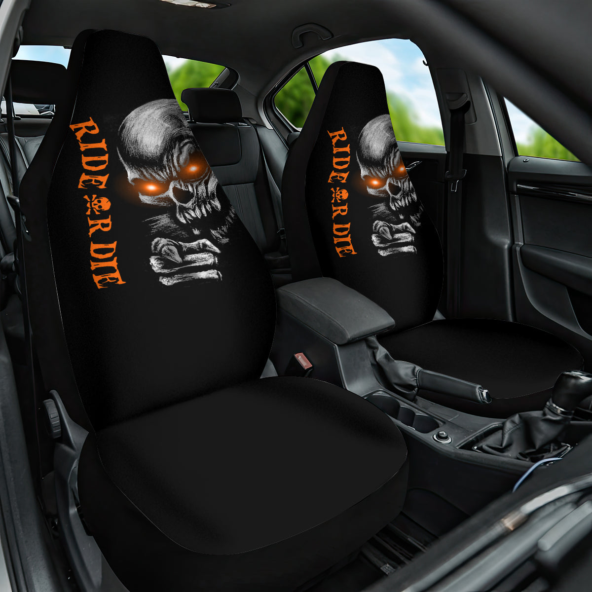 Skull Car Seat Cover Ride Or Die - Wonder Print Shop