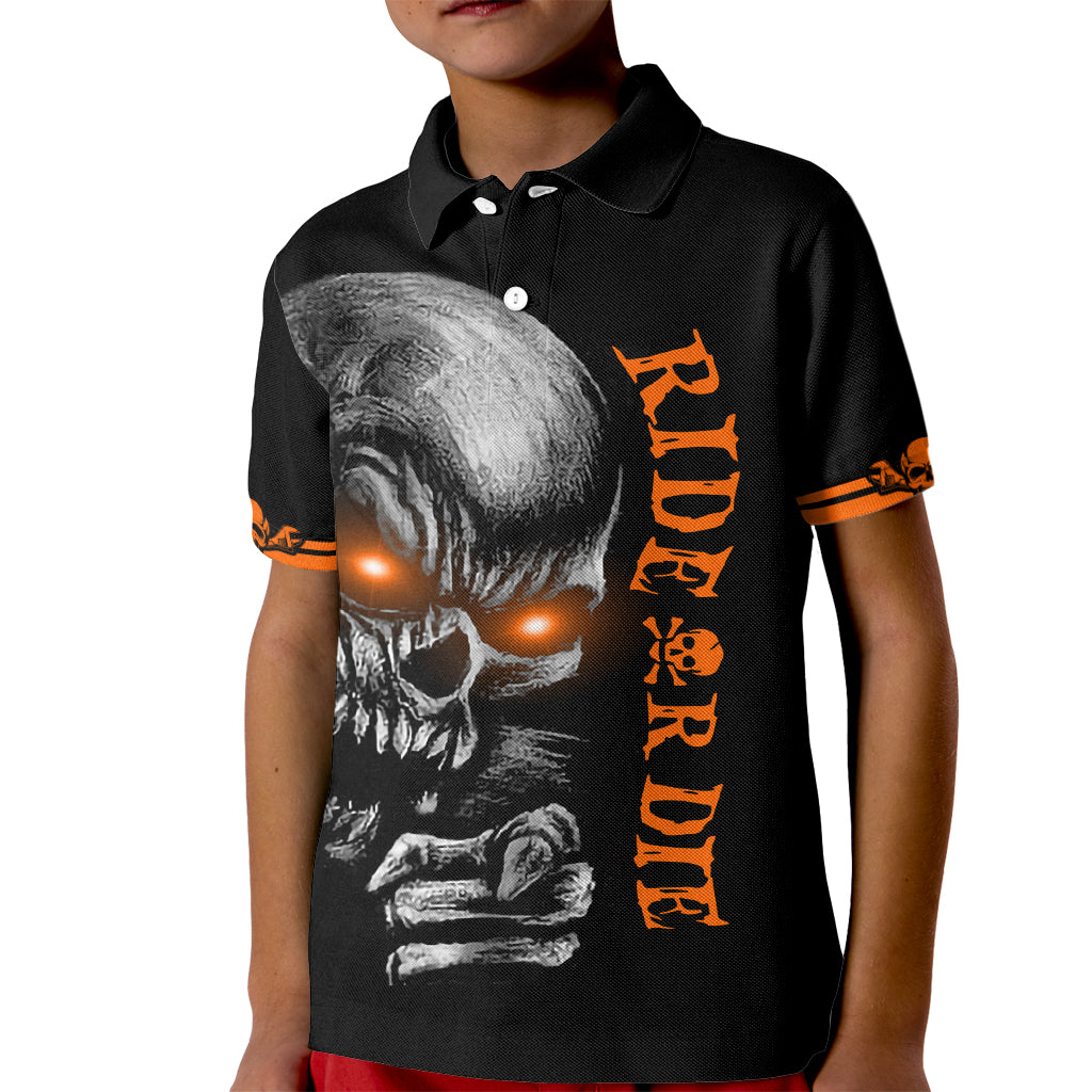 Skull Kid Polo Shirt Ride Or Die - Wonder Print Shop