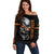 Skull Off Shoulder Sweater Ride Or Die - Wonder Print Shop