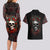 Skull Couples Matching Long Sleeve Bodycon Dress and Hawaiian Shirt Red Rose - Wonder Print Shop