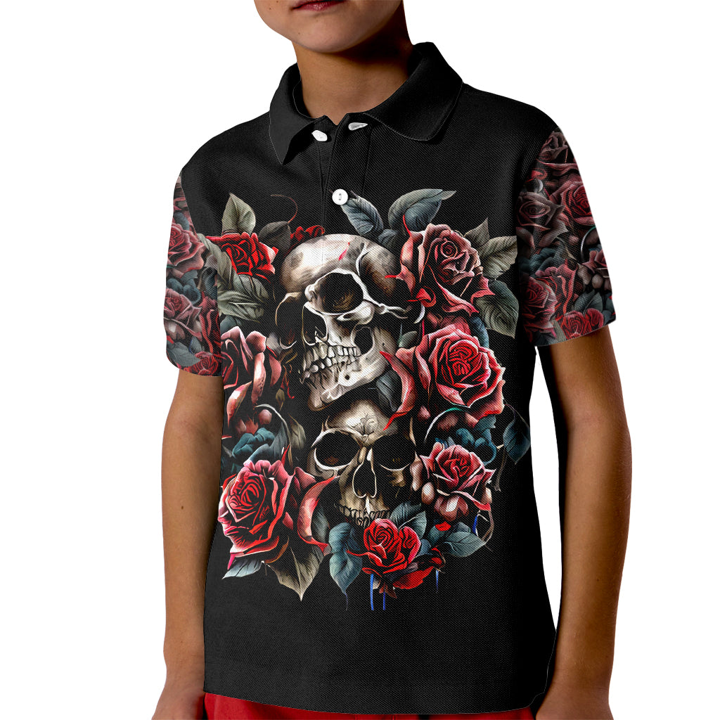 Skull Kid Polo Shirt Red Rose - Wonder Print Shop