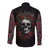 Skull Long Sleeve Button Shirt Red Rose - Wonder Print Shop