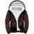 Skull Sherpa Hoodie Red Rose DT01