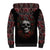 Skull Sherpa Hoodie Red Rose DT01