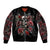 Skull Sleeve Zip Bomber Jacket Red Rose - Wonder Print Shop