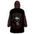 Skull Wearable Blanket Hoodie Red Rose DT01