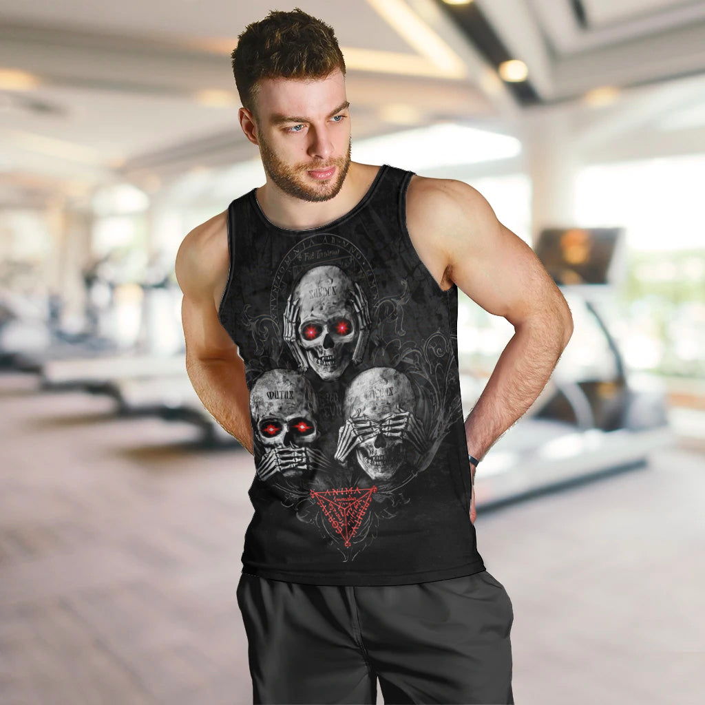 Skull Men Tank Top No See No Hear No Speak Evil DT01