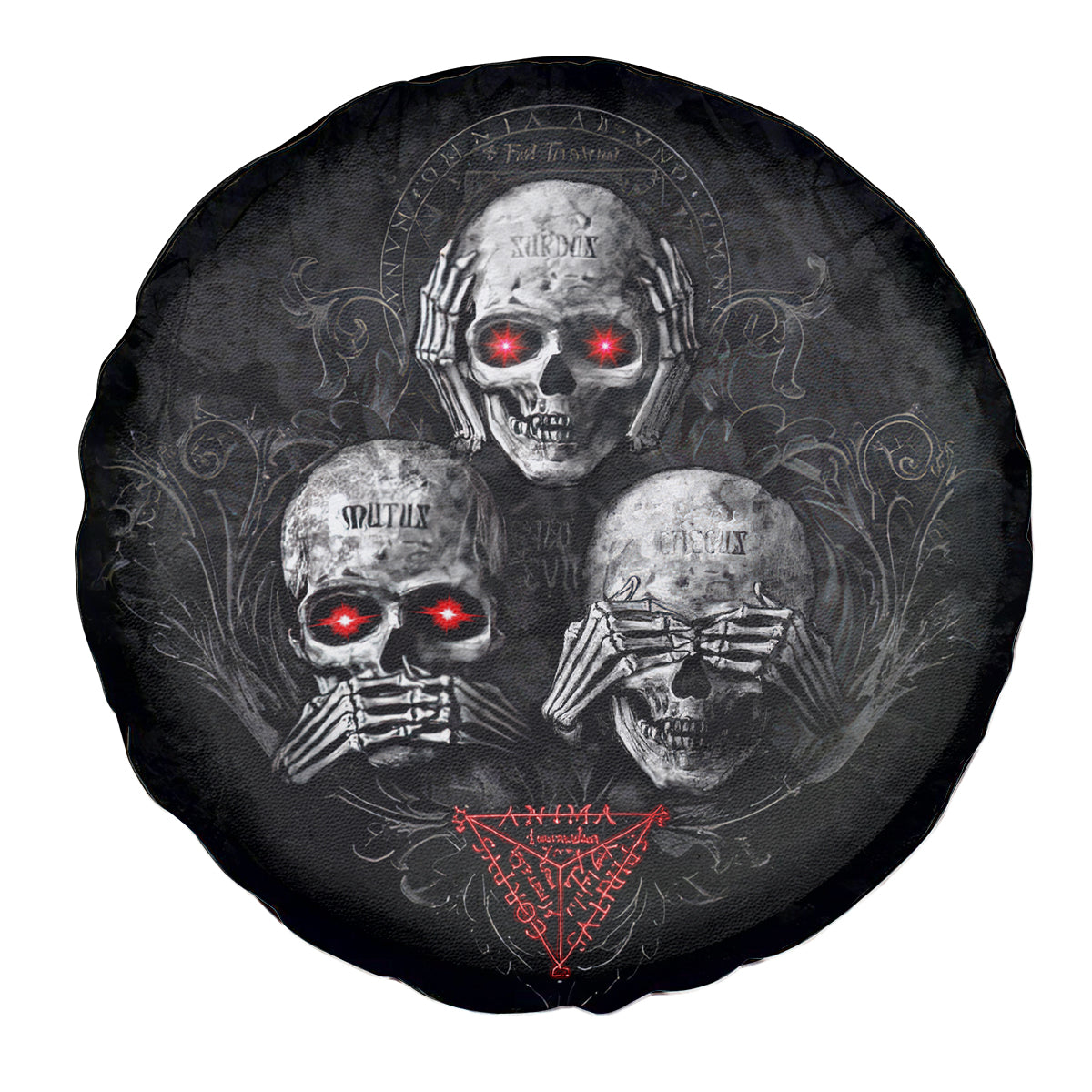 Skull Spare Tire Cover No See No Hear No Speak Evil - Wonder Print Shop