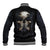 Skull Baseball Jacket No See Evil Red Rose Jean - Wonder Print Shop