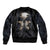 Skull Bomber Jacket No See Evil Red Rose Jean - Wonder Print Shop