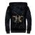 Skull Sherpa Hoodie No See Evil Red Rose Jean DT01